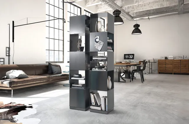 Siderio Serafino libreria colonna acciaio componibile