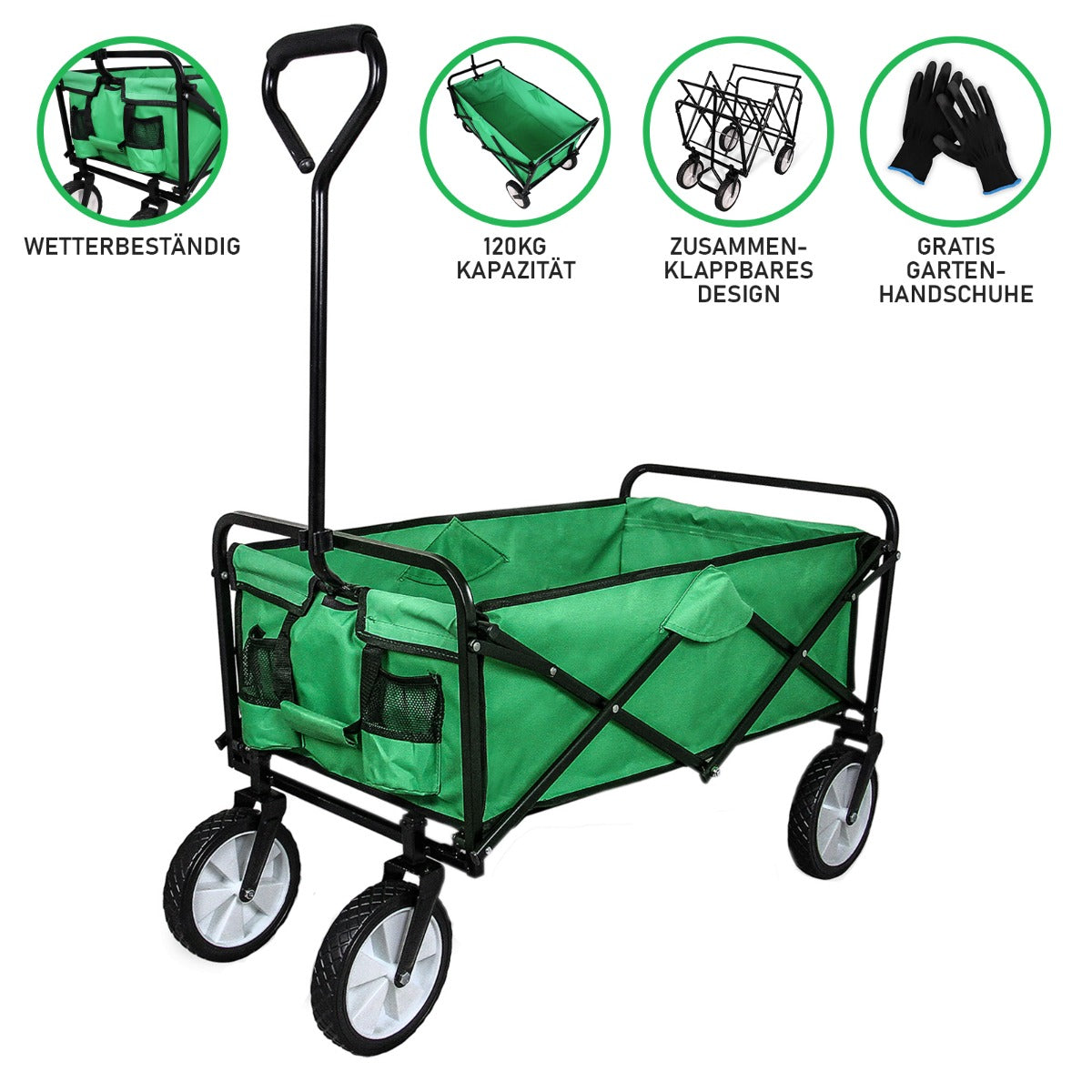 Q-Rax Carrello Giardino Pieghevole 70 kg tessuto impermeabile