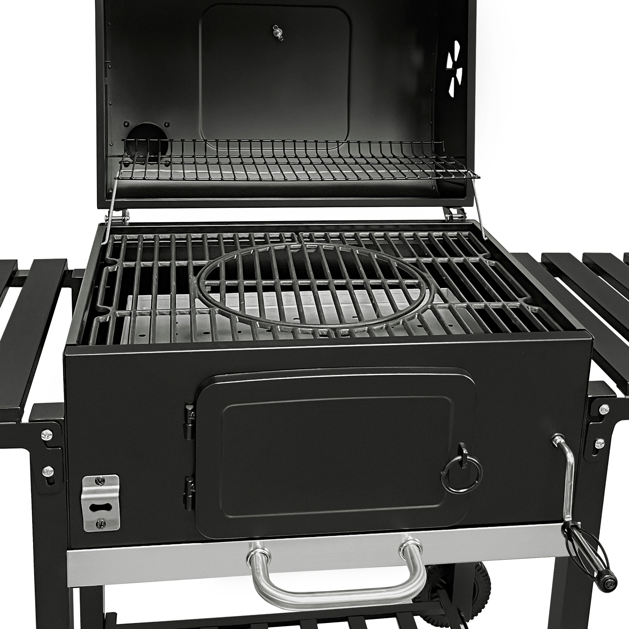 Q-Rax Barbecue BBQ XL Carbone Affumicatore Ghisa Nero