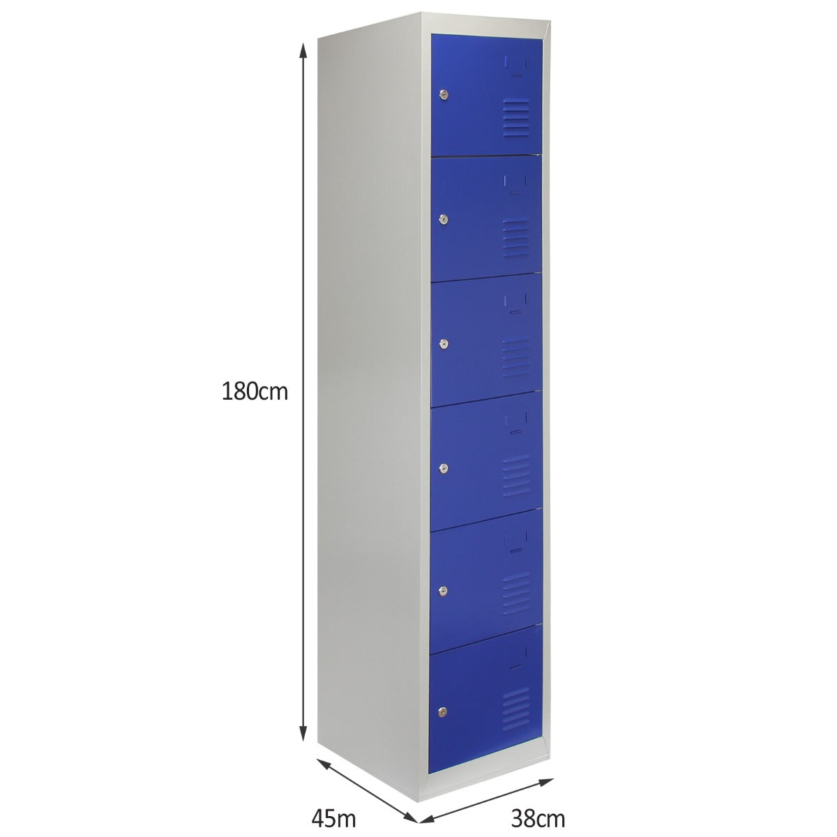 Q-Rax 3 Armadietti Metallo 6 Porte Blu 180cm