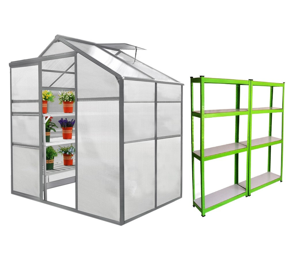Q-Rax Serra Giardino Grigio 1.8x1.2m con Scaffali