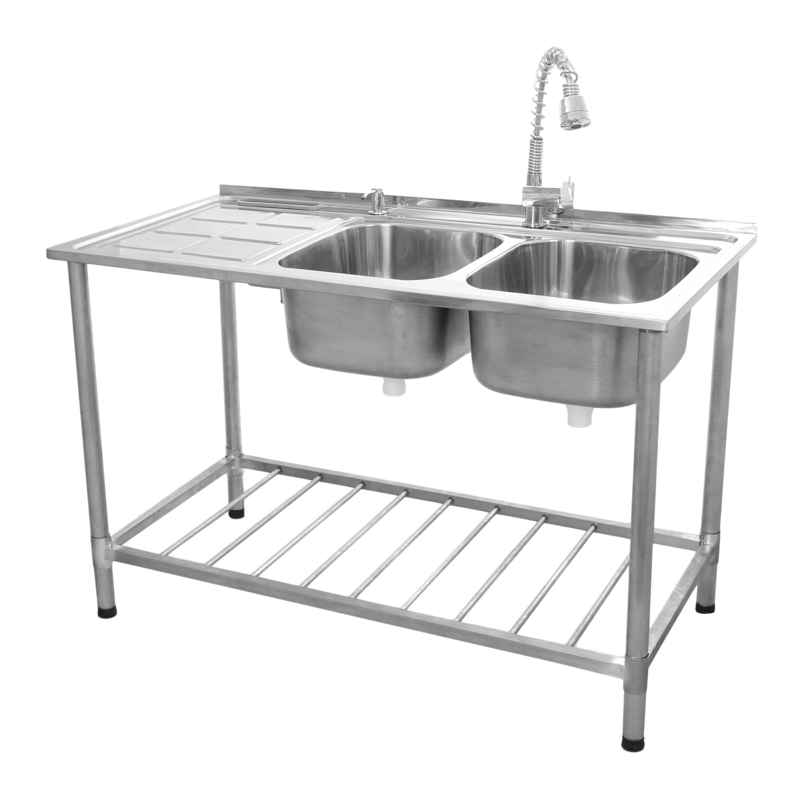 Q-Rax Lavandino Cucina Doppia Vasca Sgocciolatoio Sinistra 120cm