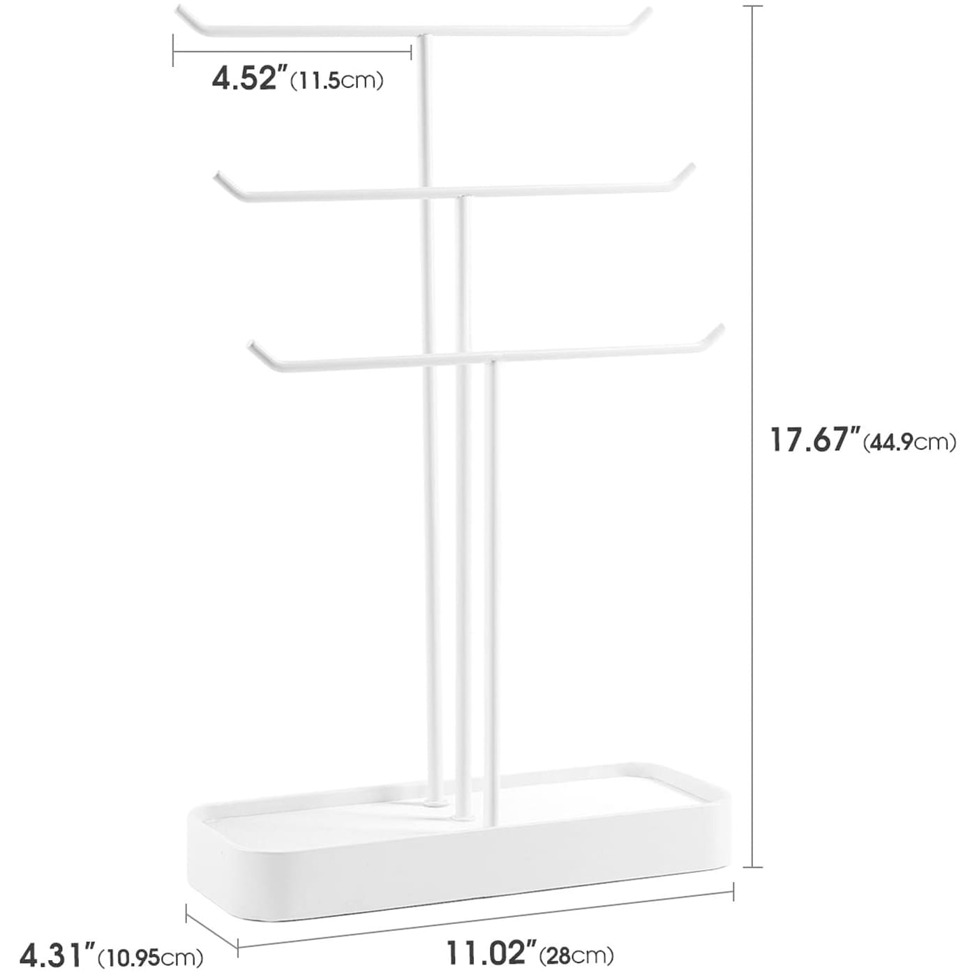Jackcube Design Makeup Jewelry Stand 3 Livelli Bianco Vassoio