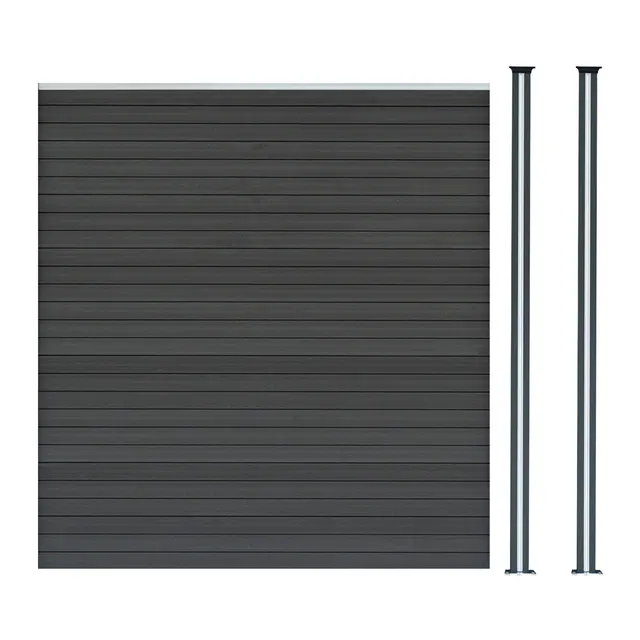 Q-Rax pannello recinzione grigio 180cm LED 2 pali