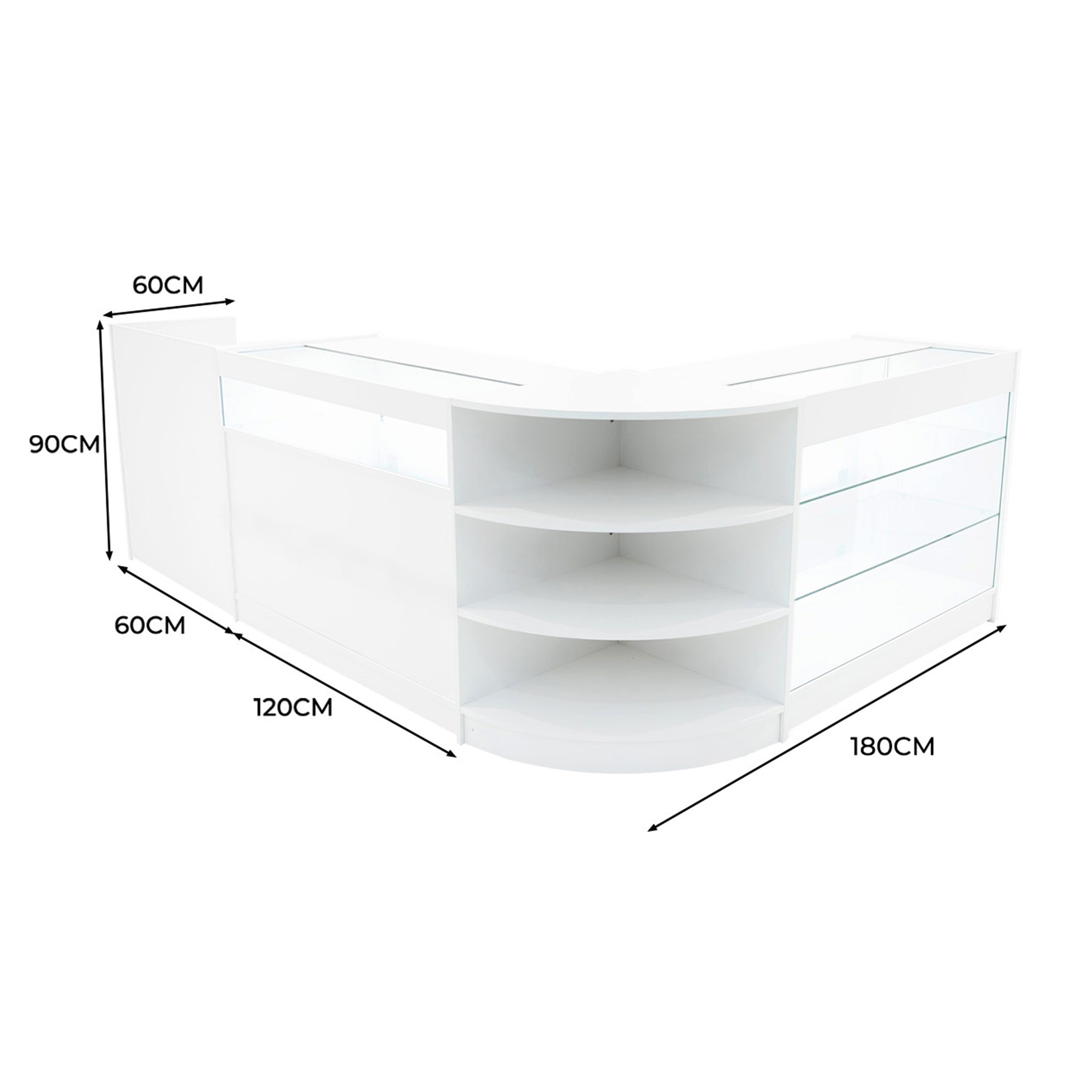 Q-Rax Hyperion K1200 B1200 Bancone Negozio Bianco LED