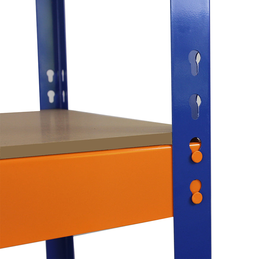 Q-Rax S-Rax Scaffale Acciaio Blu Arancione 150cm 10 Pezzi 265kg