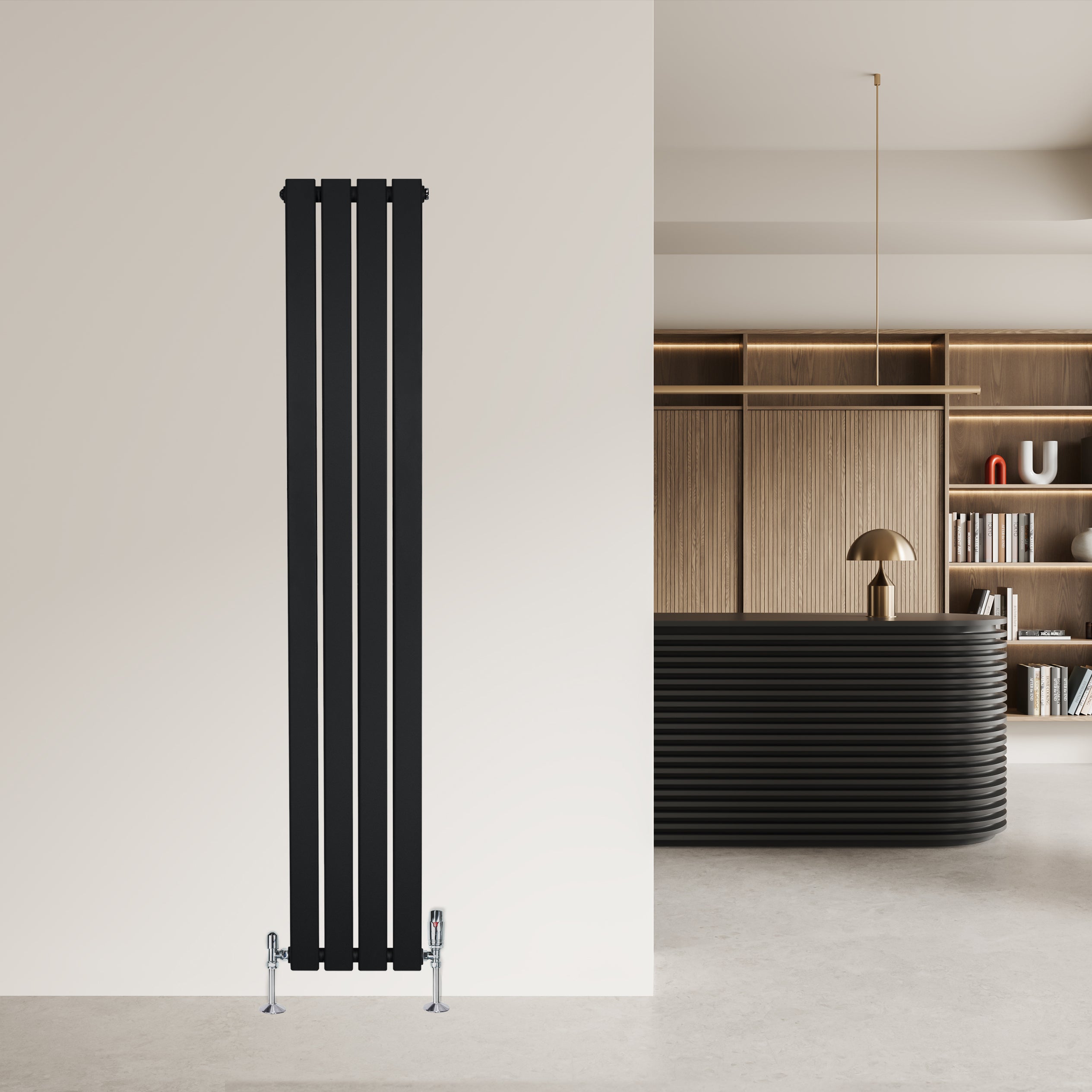 Q-Rax Radiatore Verticale 1600x280 mm Nero Acciaio