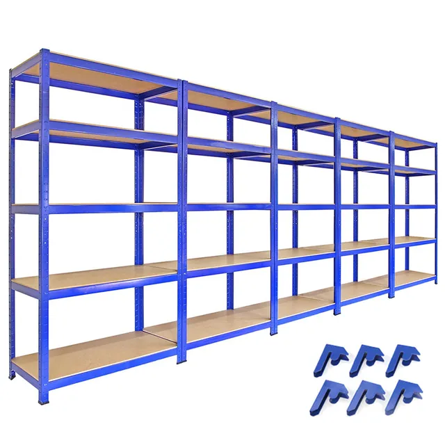 Q-Rax T-Rax Scaffale Garage 90x45 Blu 5 Ripiani 280 kg