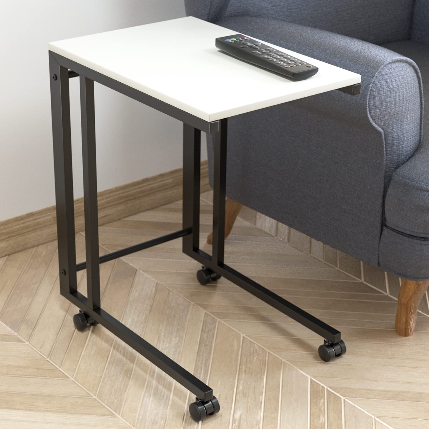 Jackcube Design Living Room tavolino a C bianco con rotelle