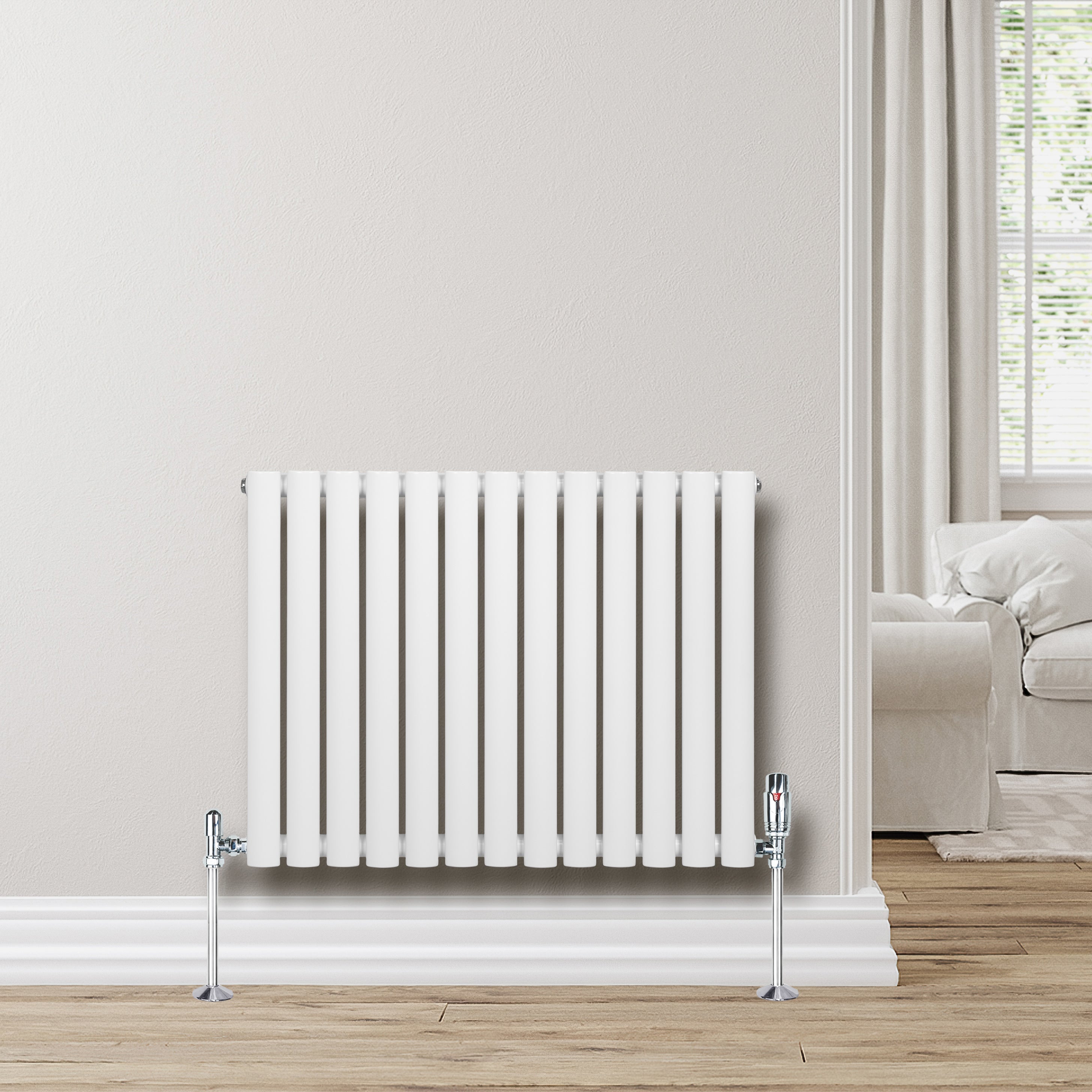Q-Rax Radiatore Ovale 1 Colonna 600x780 Bianco Acciaio
