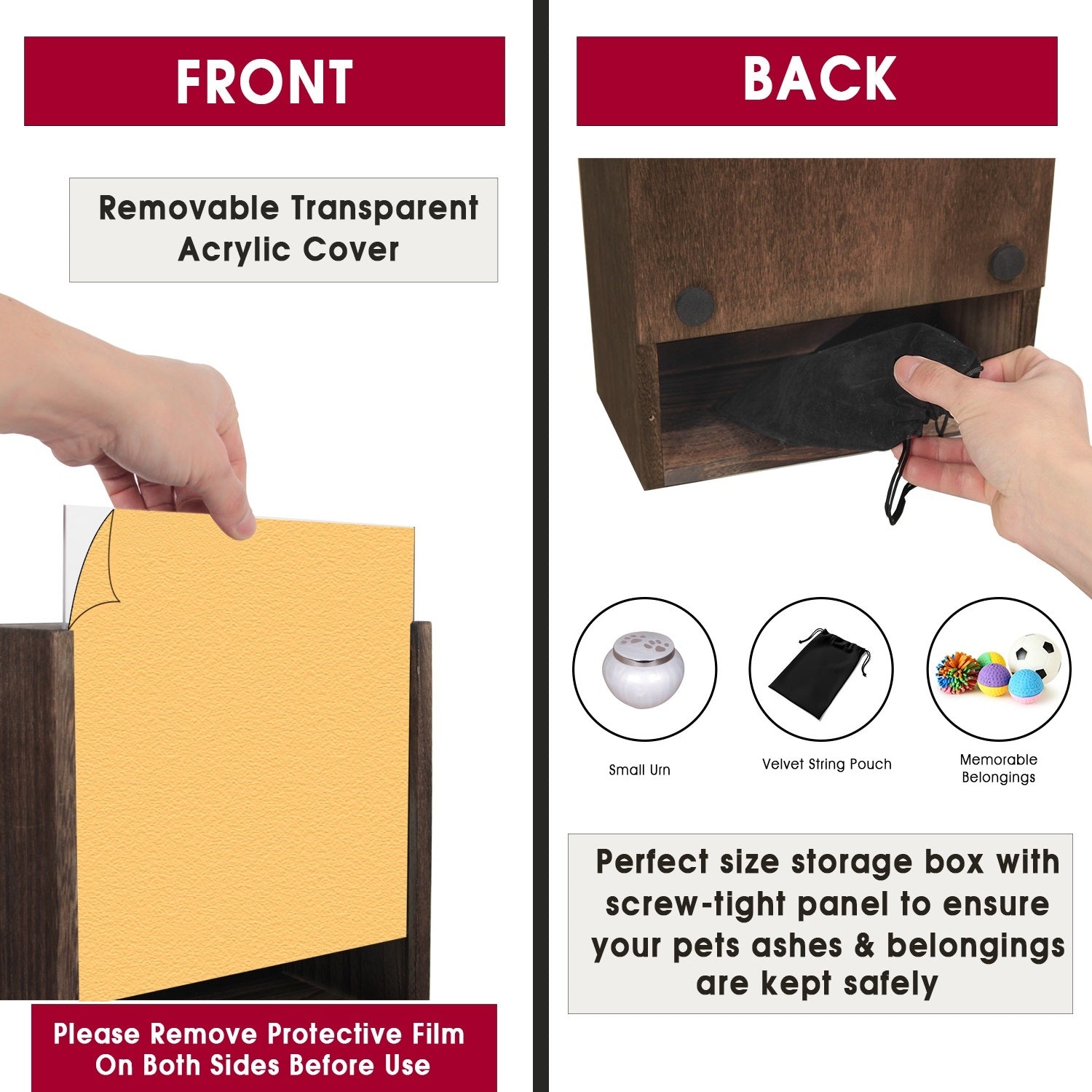 Jackcube Design Teca Ricordo Animali Shadow Box Urna Foto Muro