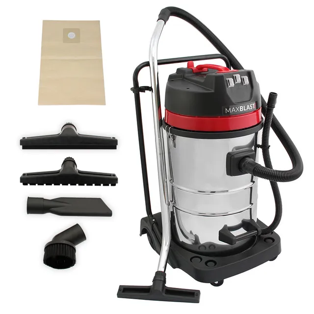 Q-Rax MAXBLAST Aspirapolvere Industriale 80L 3000W secco umido bidone