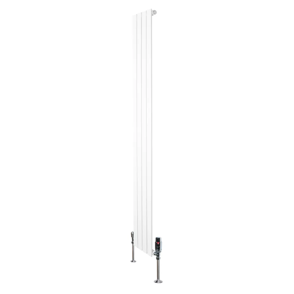 Q-Rax Radiatore Piatto Monocolonna 1800x280 Bianco Valvole