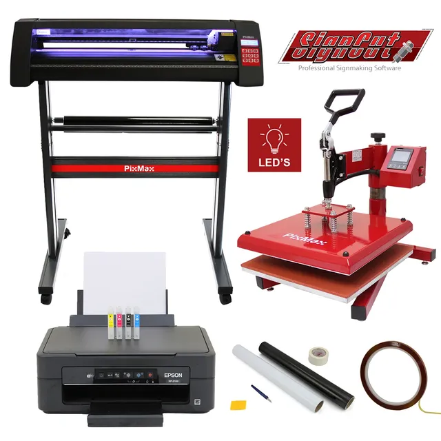 Q-Rax Pressa Swing 38cm + Plotter Vinile 720mm Kit Stampa