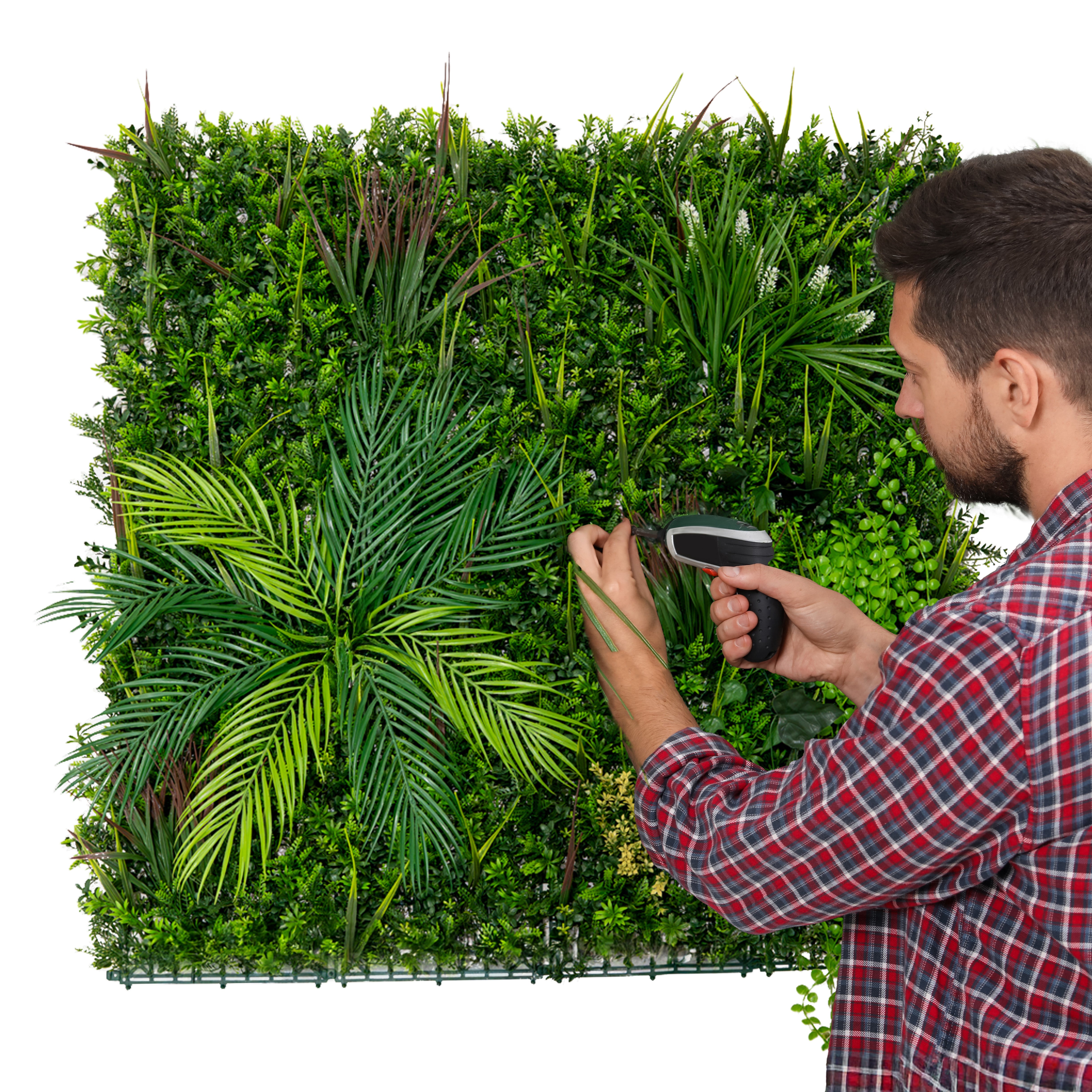 Q-Rax Piastrella Parete Verde 100x100 Piante Artificiali UV