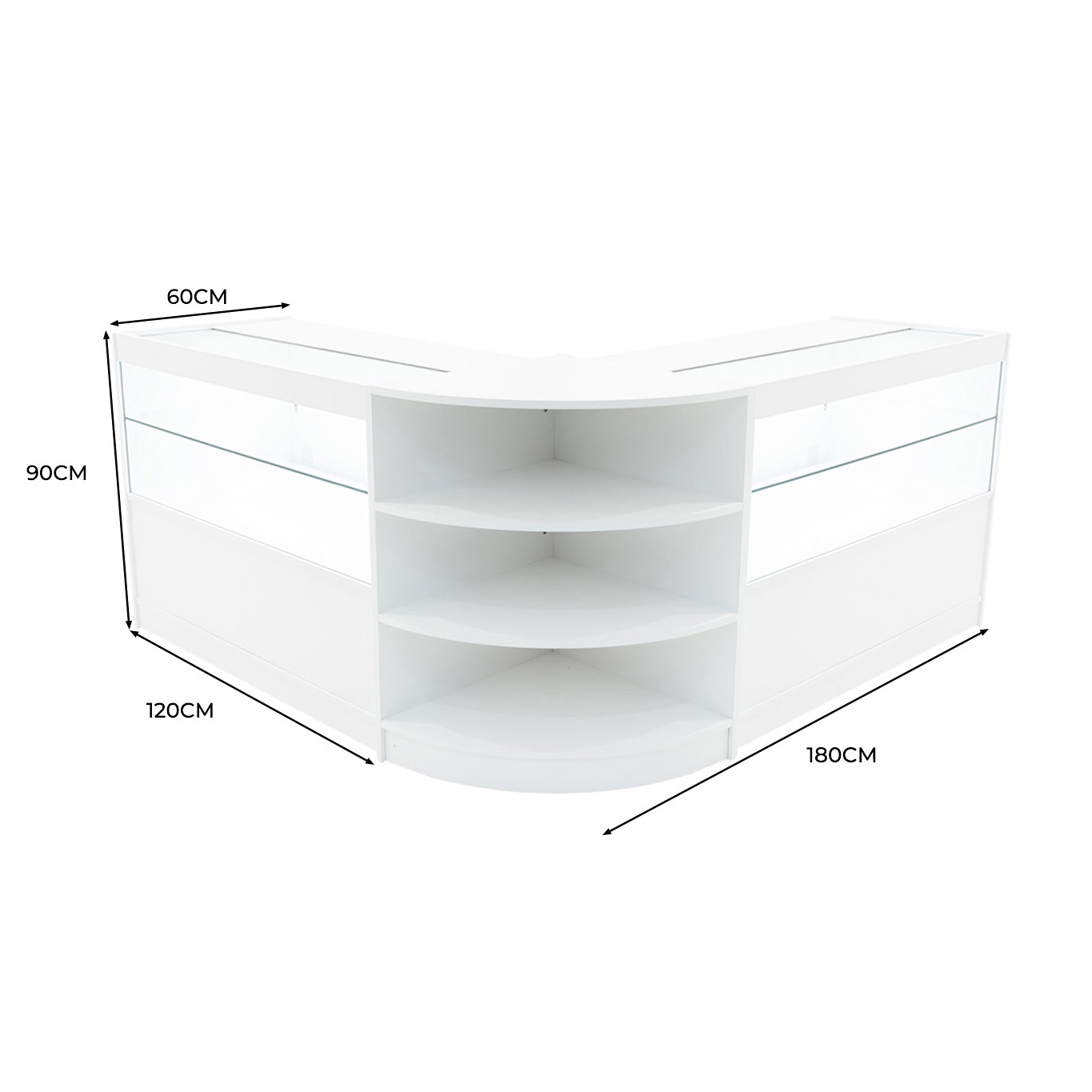 Q-Rax Andromeda C1200 LM60 bancone negozio bianco LED