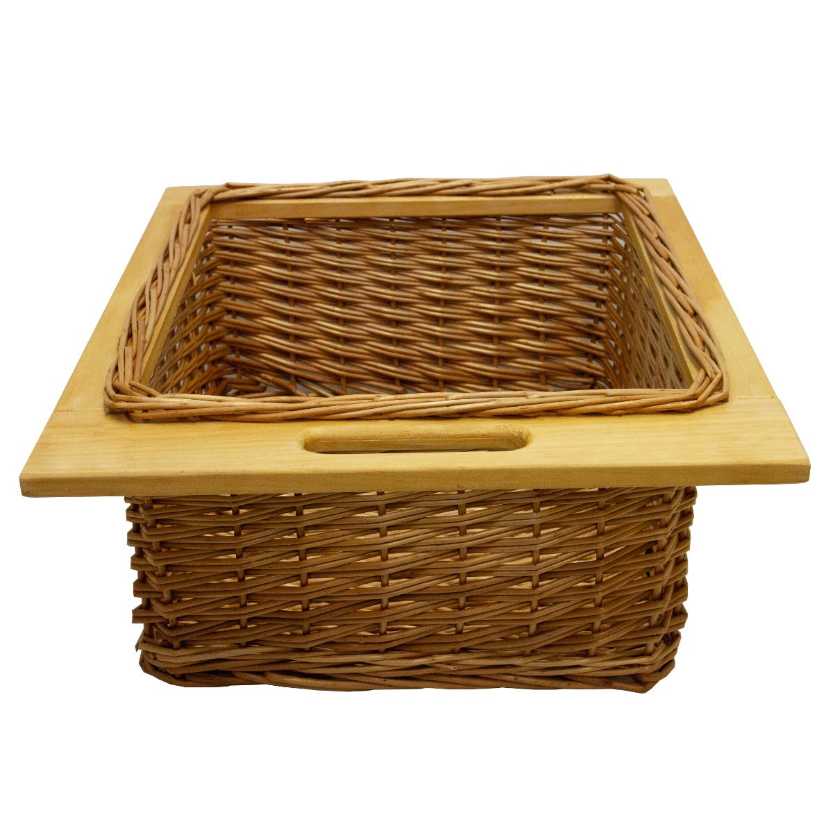 Q-Rax Cestelli Estraibili Cucina Vimini 50cm 1 Cesto 10kg