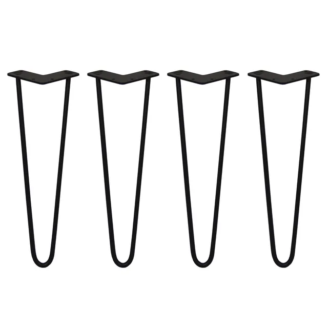 Q-Rax 4 gambe tavolo forcina nere 40,6cm 2 rebbi