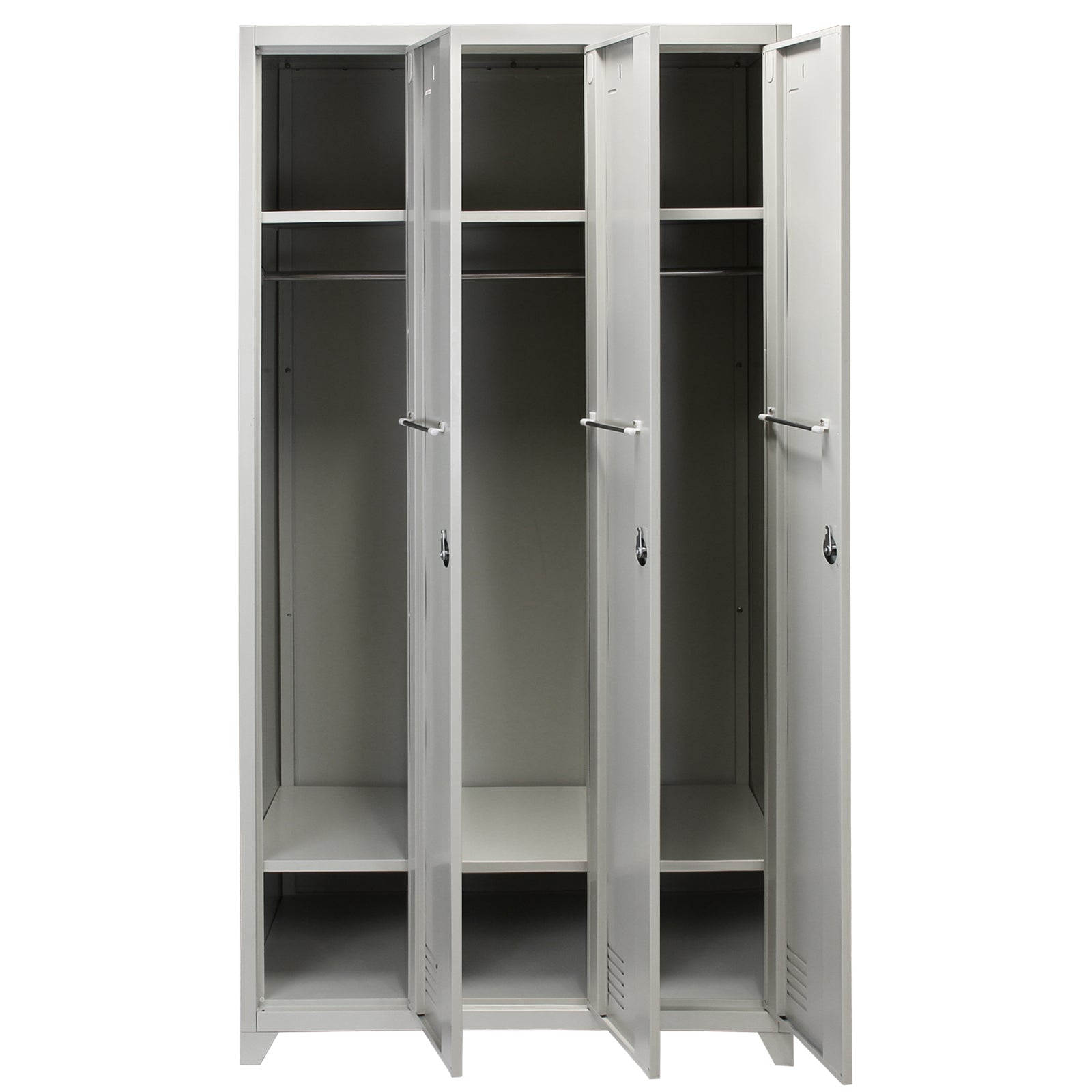Q-Rax Armadietto 3 Porte Acciaio 90x50x180 cm Grigio