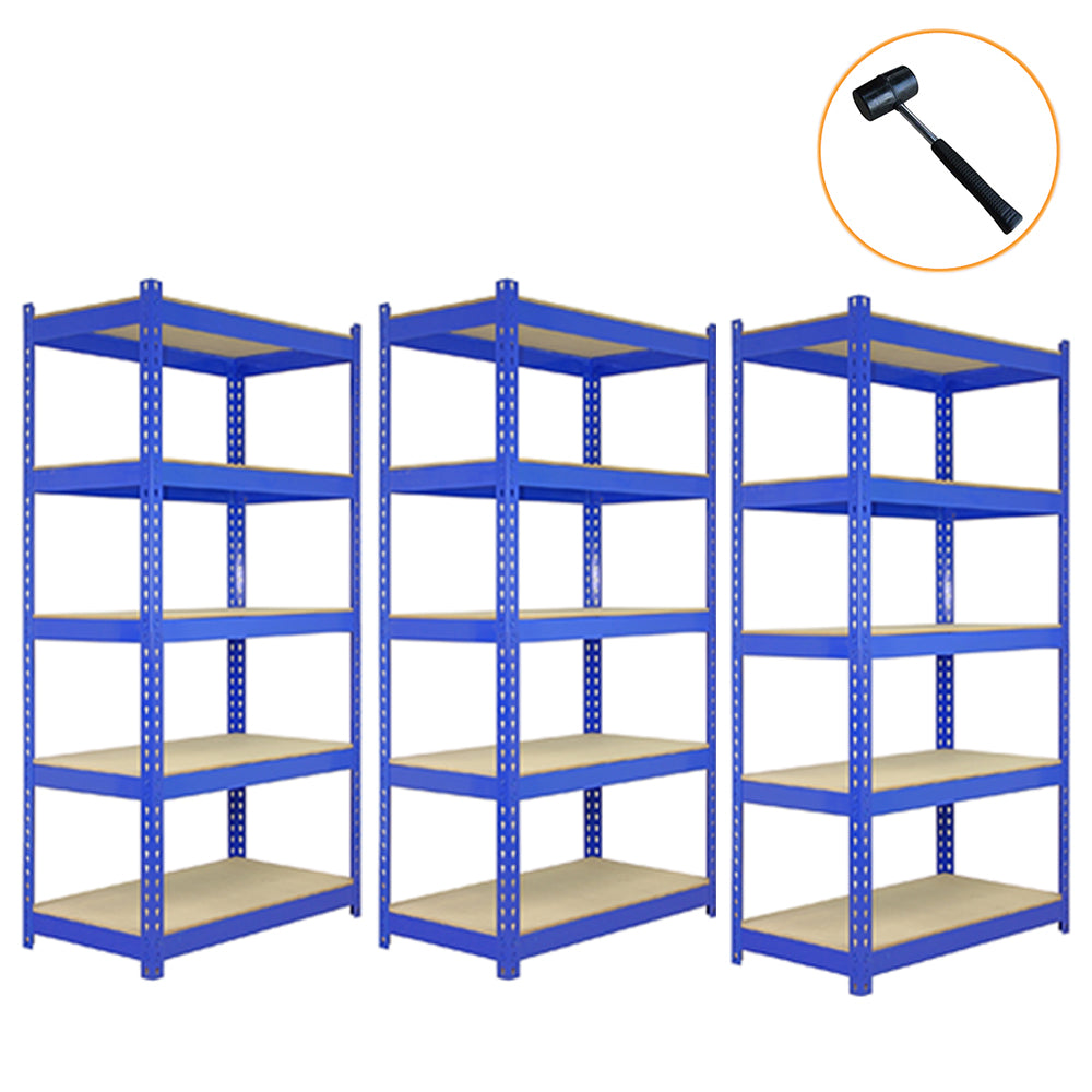 Q-Rax Scaffale Garage Blu 120x50 cm 3 Pezzi Portata 200 kg