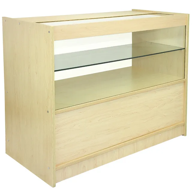 Q-Rax C1200 Bancone da Negozio 120 cm Acero con Vetro