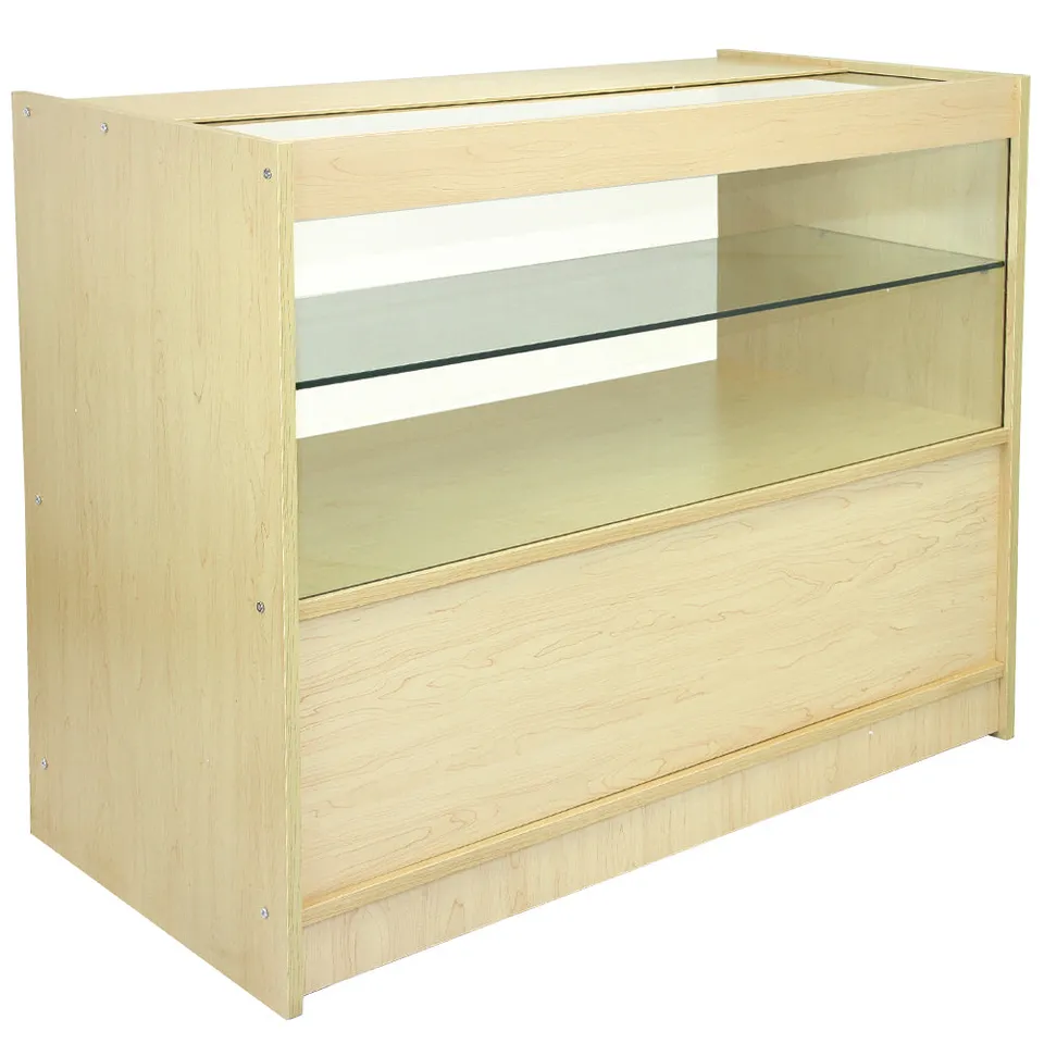Q-Rax C1200 Bancone da Negozio 120 cm Acero con Vetro