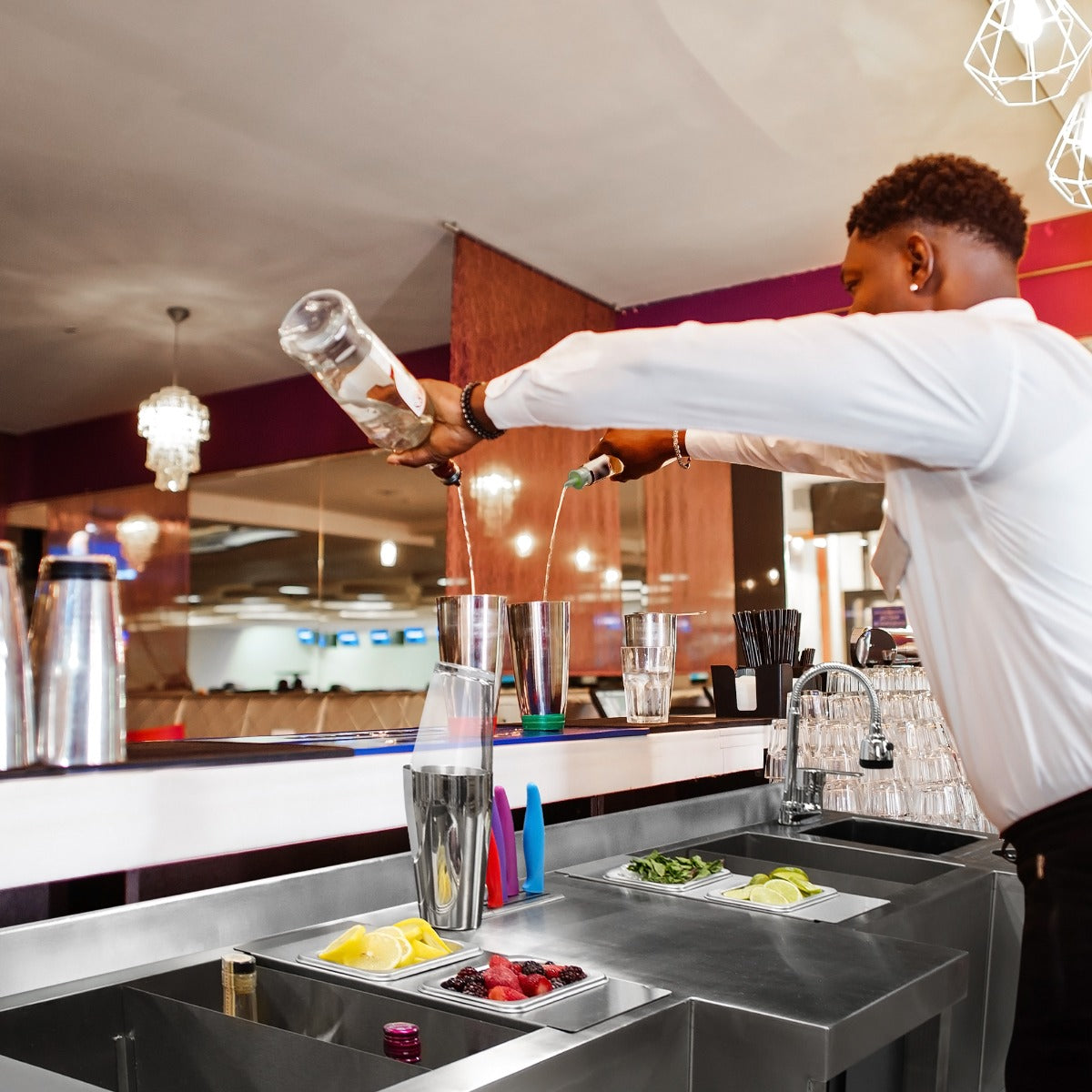 Q-Rax Twin Cocktail stazione bar inox compatta doppia