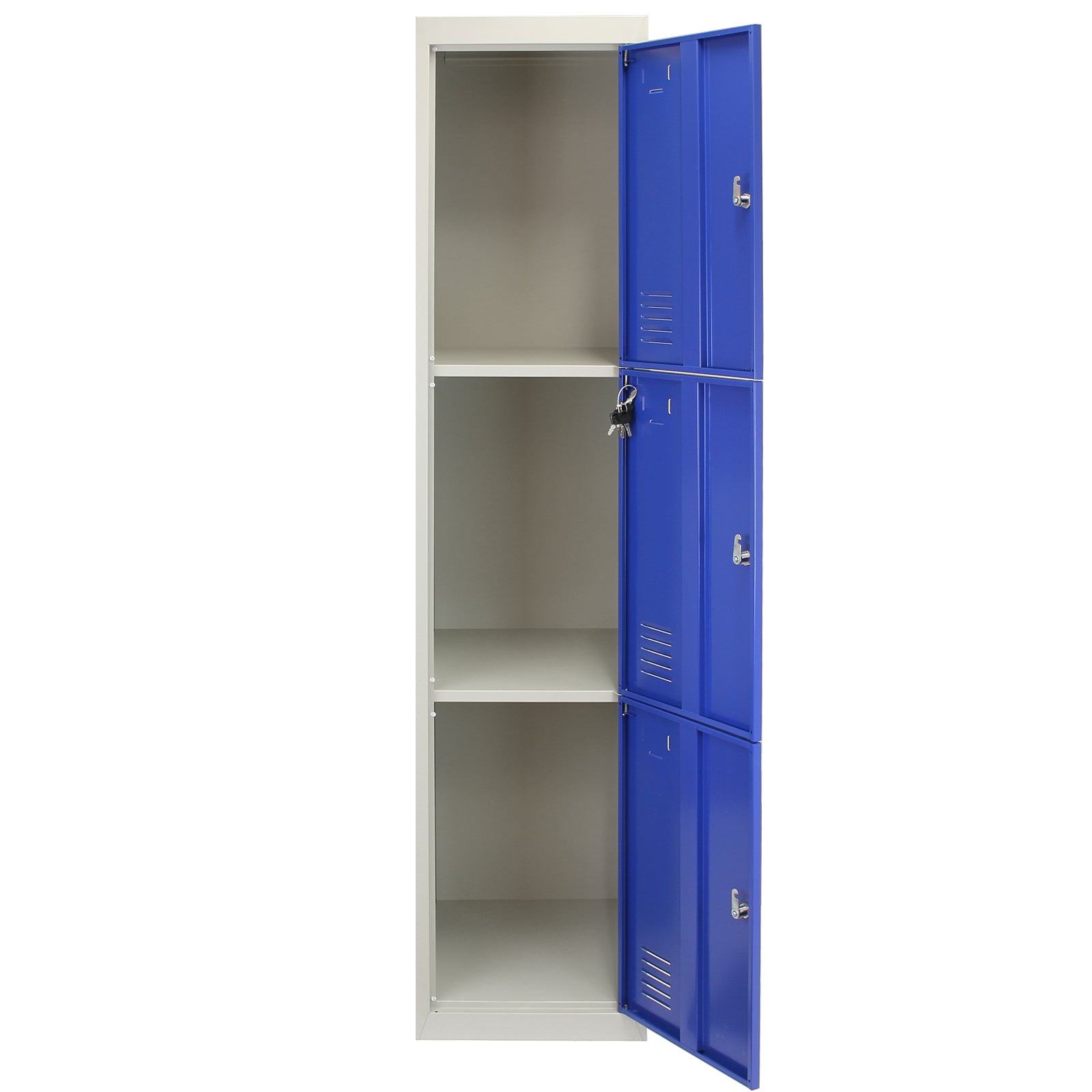 Q-Rax Armadietto 3 Porte Blu Acciaio 180cm Spogliatoio