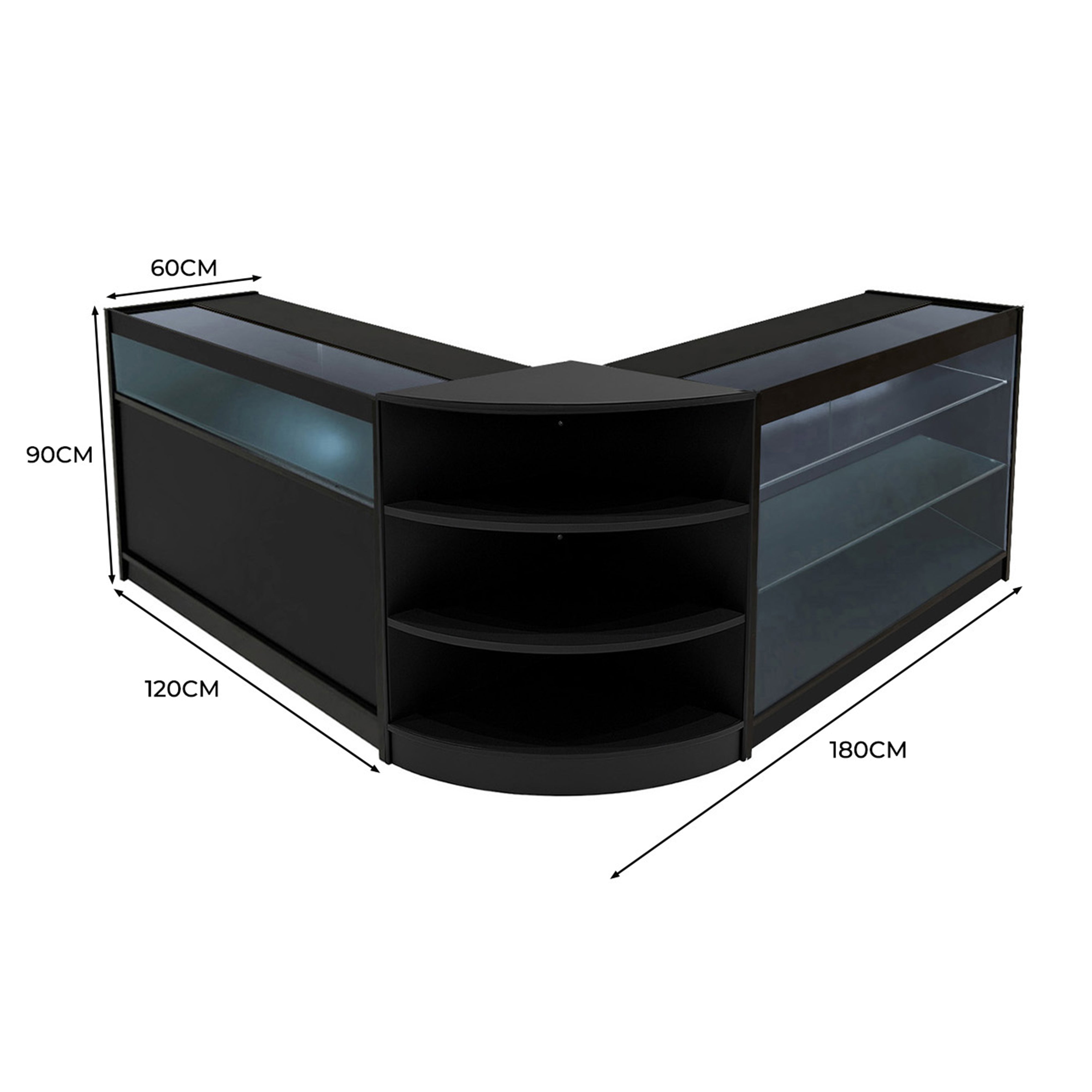 Q-Rax Calliope Set Banconi Negozio LED Nero K1200 C1200 LM60