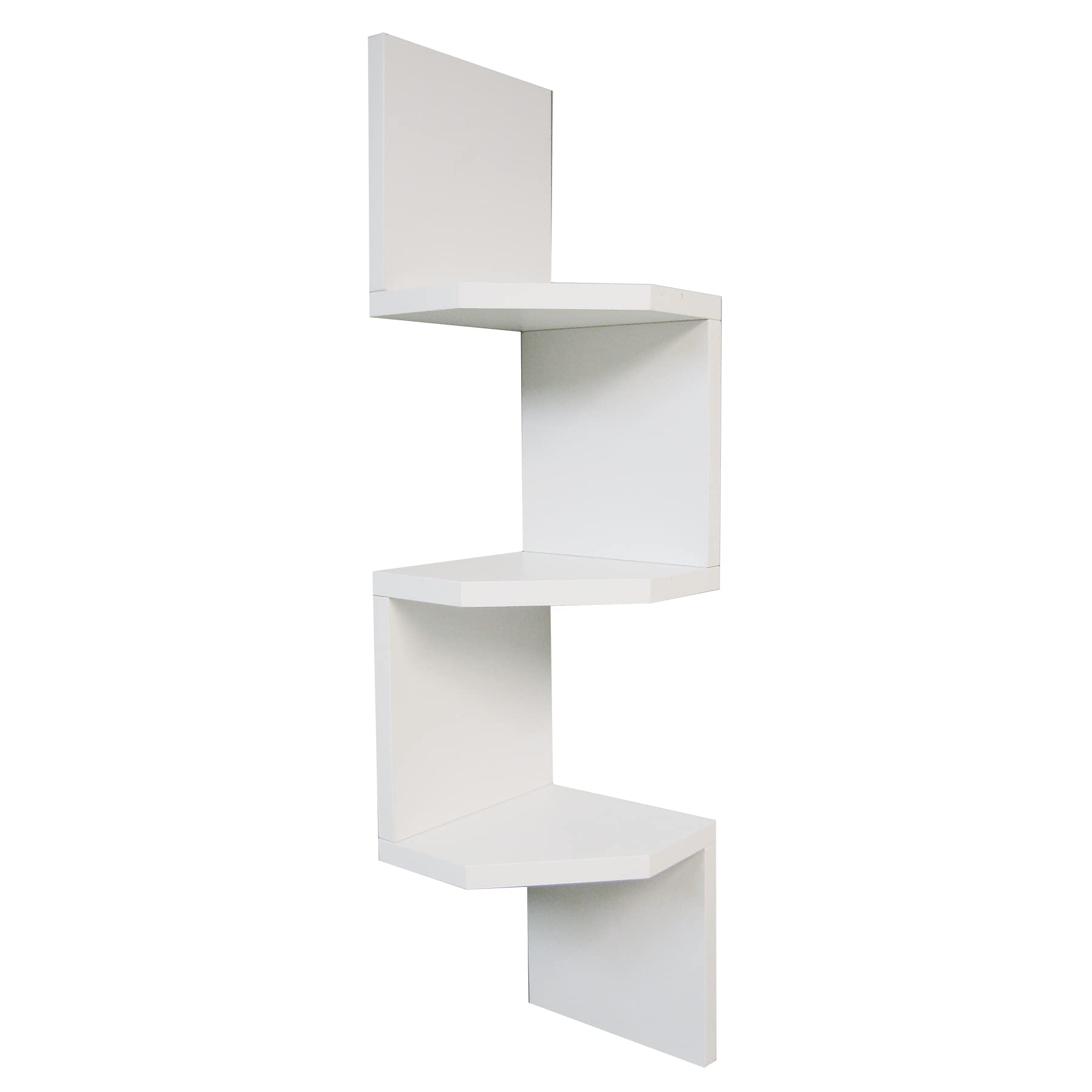 Henor Scaffali Zigzag Angolare 3 Ripiani Bianco 86x20x20