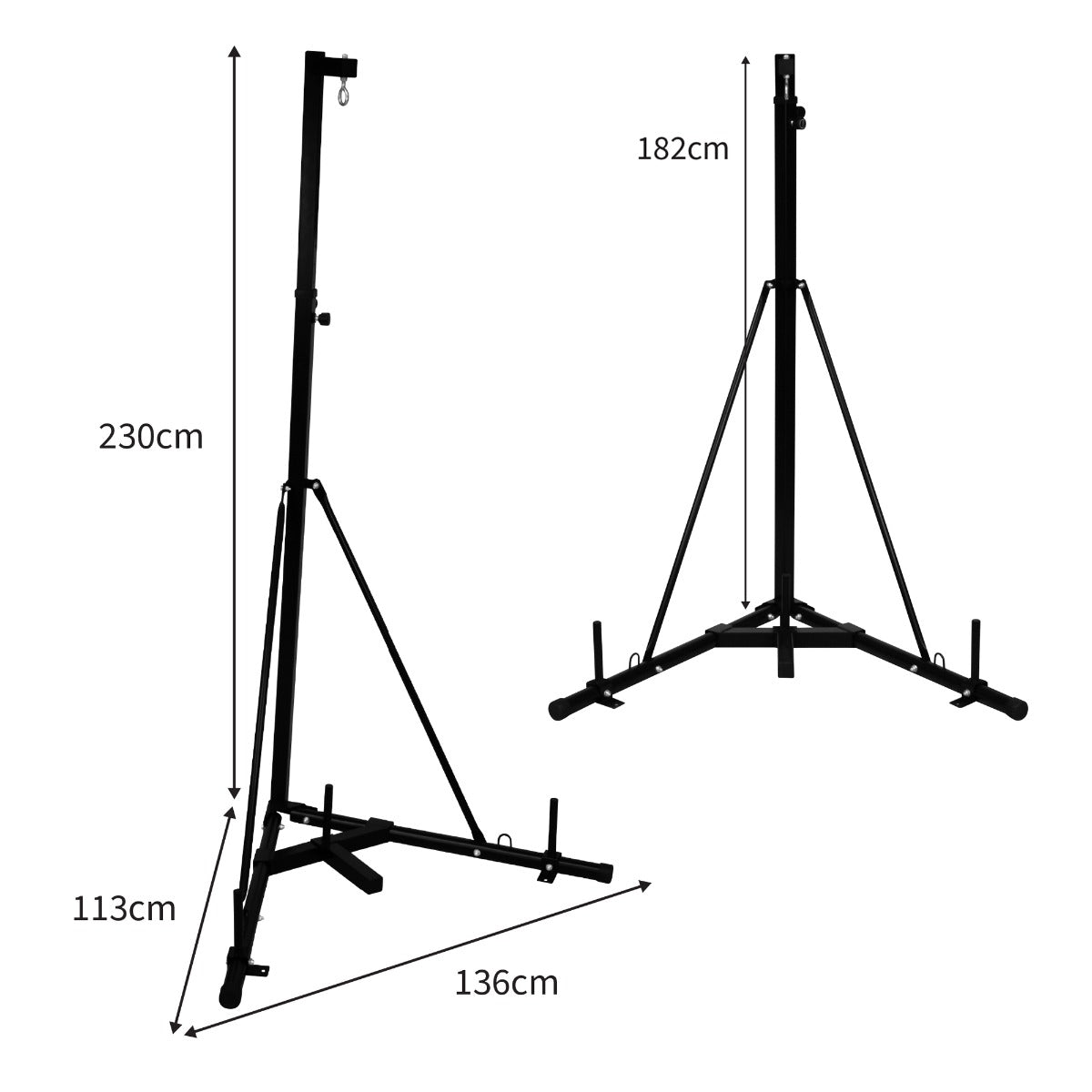 Q-Rax Supporto Sacco Boxe Pieghevole 68kg Nero