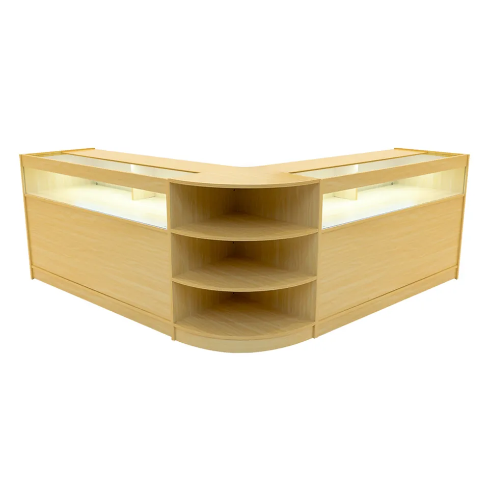 Q-Rax Theseus set banconi LED acero LM60+2xB1500 espositore