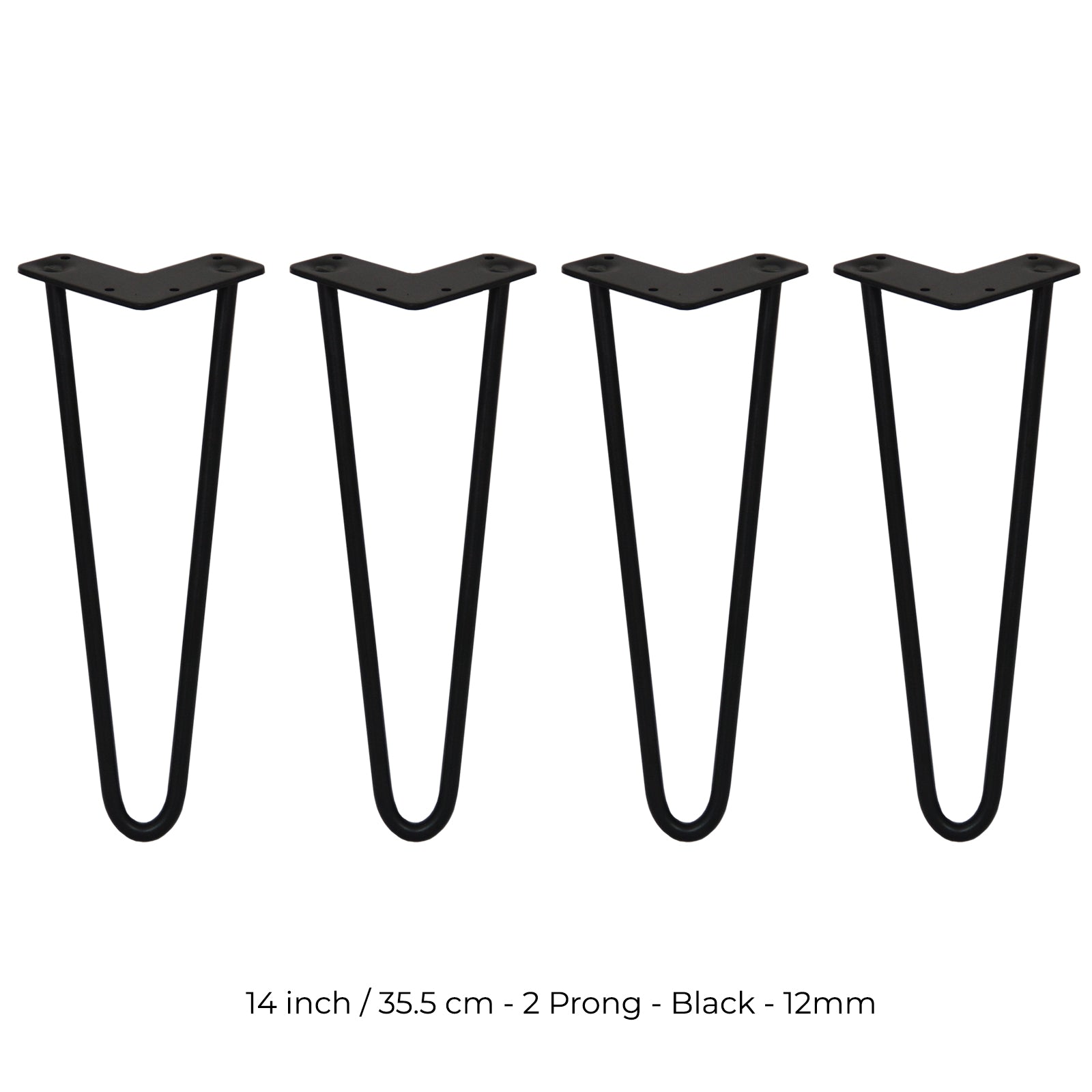 Q-Rax 4 Gambe Tavolo Forcina 35,5cm 2 Rebbi Nero