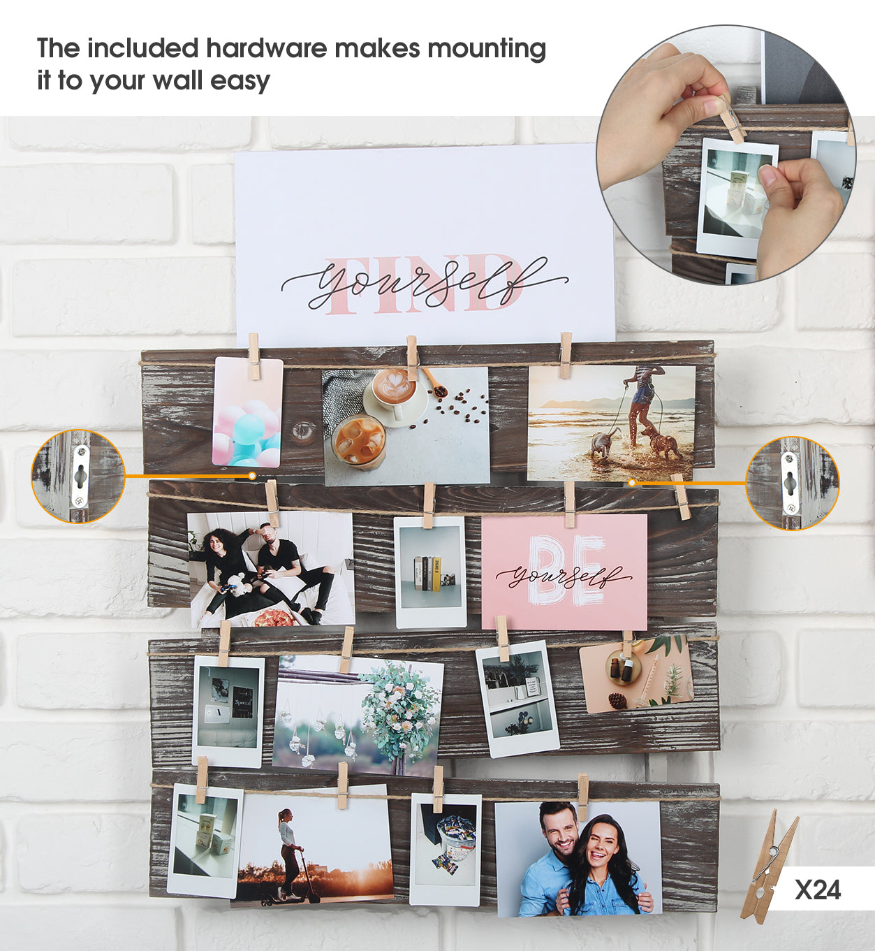 Jackcube Design Living Room Portafoto Parete 24 Mollette