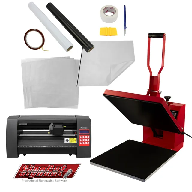 Q-Rax Commercio pressa a caldo rossa 38x38 plotter 36cm bundle
