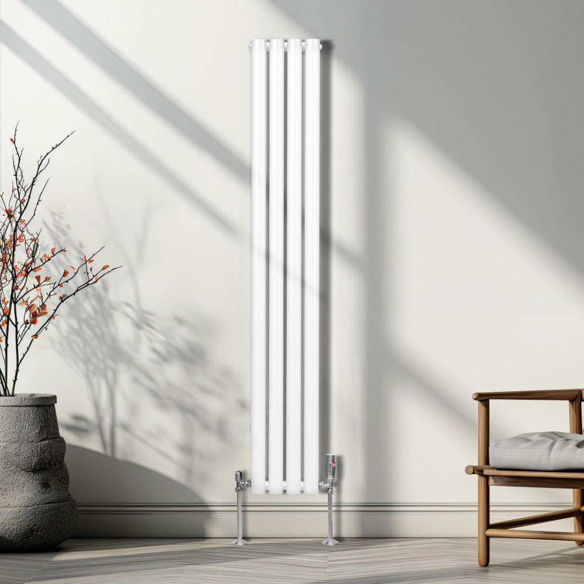 Q-Rax Radiatori Tradizionali colonna ovale 1600x240 termosifone bianco valvole