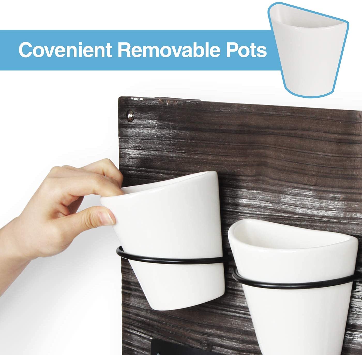 Jackcube Design Plant portavasi da parete 3 vasi ceramica