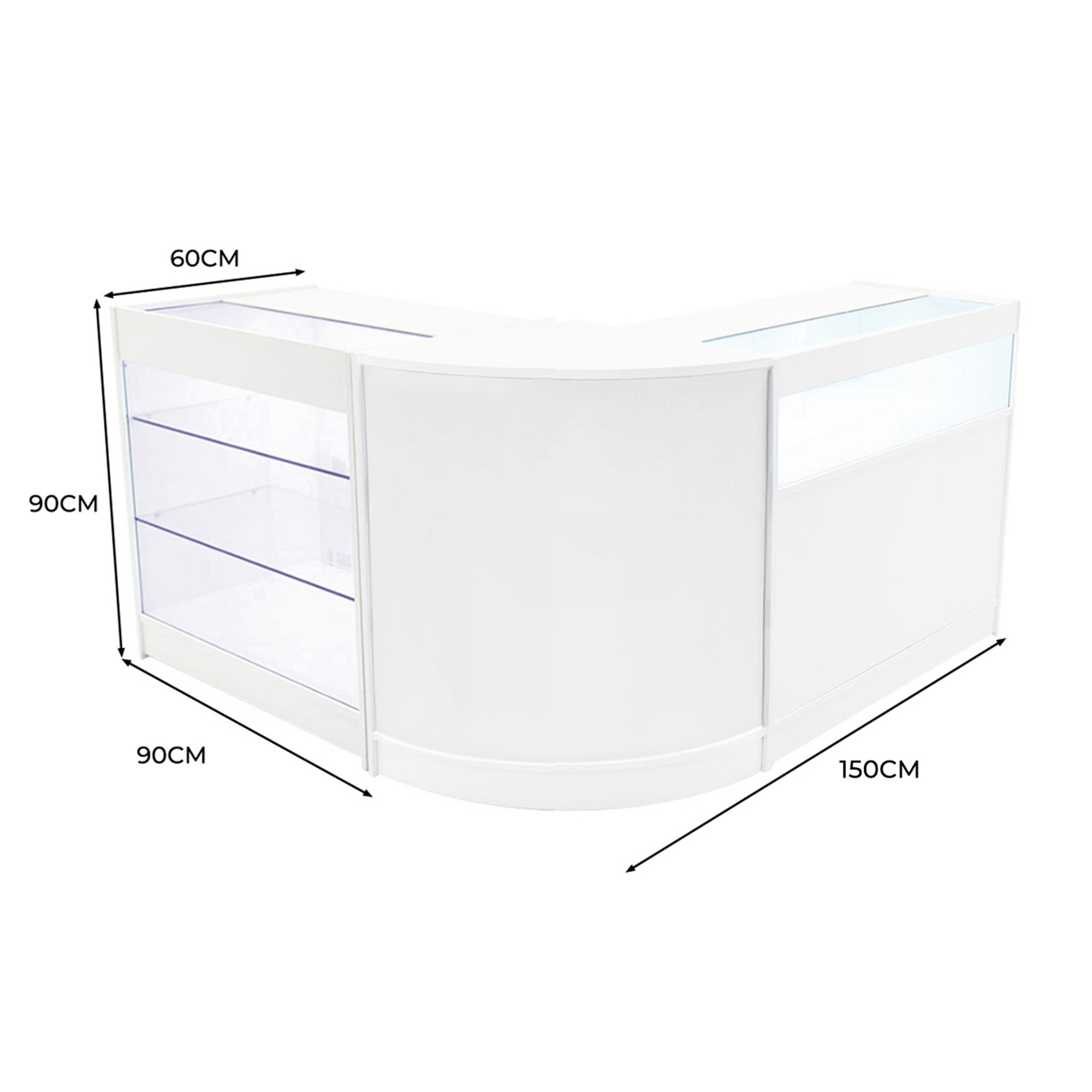 Q-Rax Triton K900 B900 CM60 set banconi negozio LED bianco