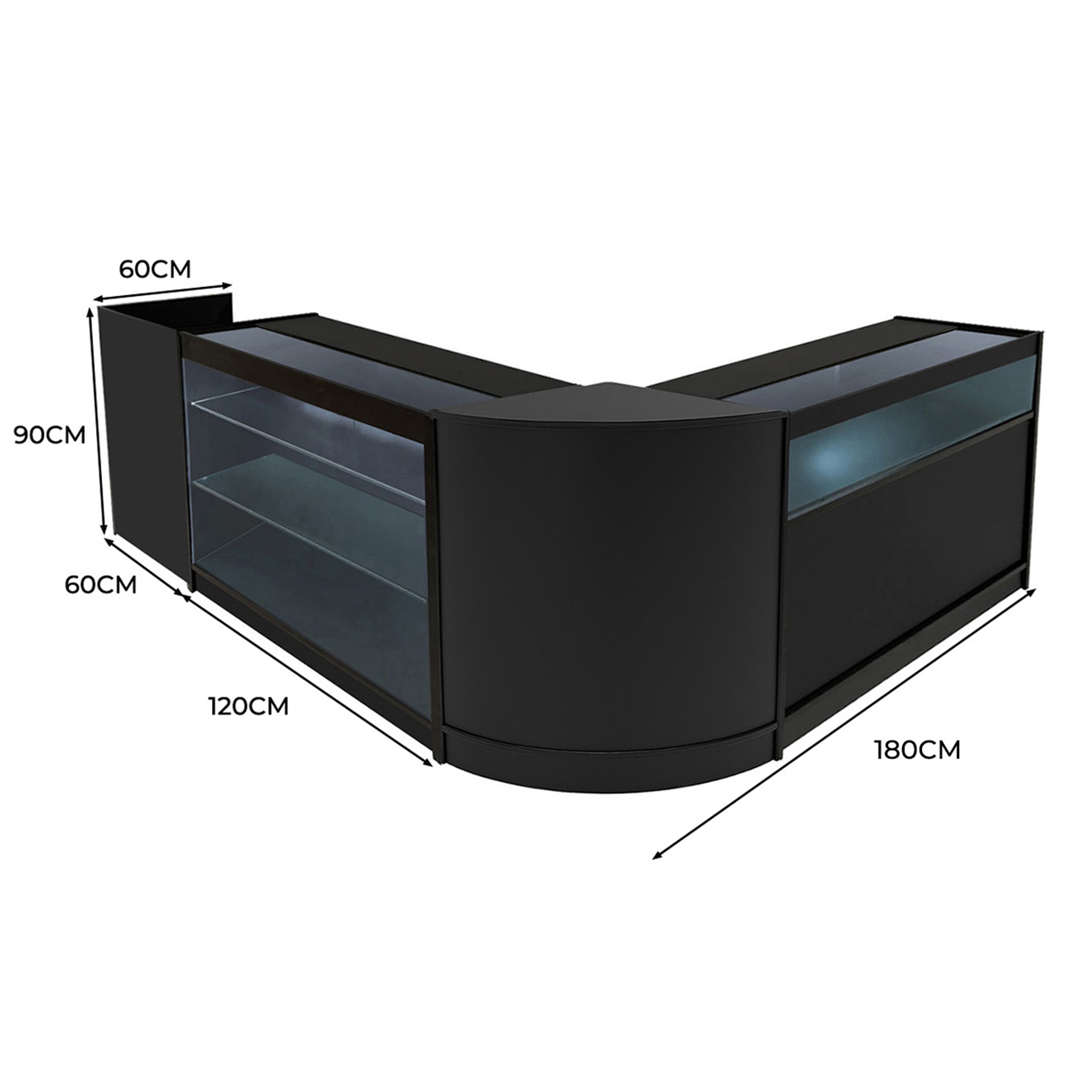 Q-Rax Polaris Set Banconi Negozio LED Nero K1200 B1200 TB60 CM60