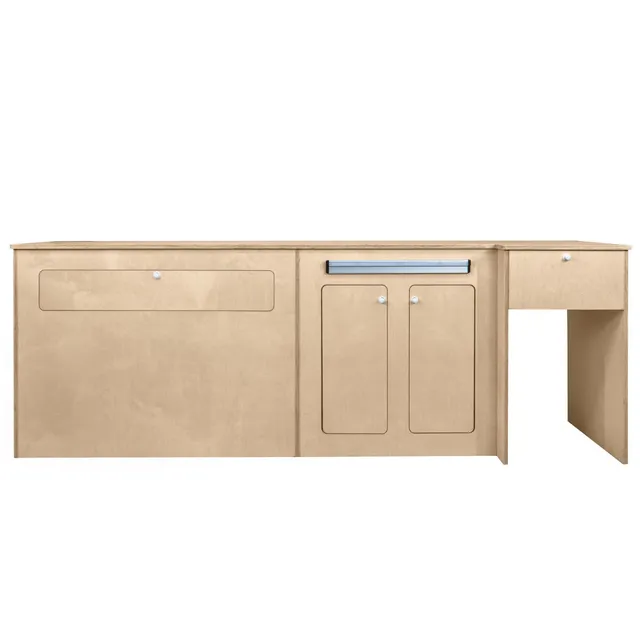Q-Rax cucina camper van betulla tavolo ribaltabile frigo