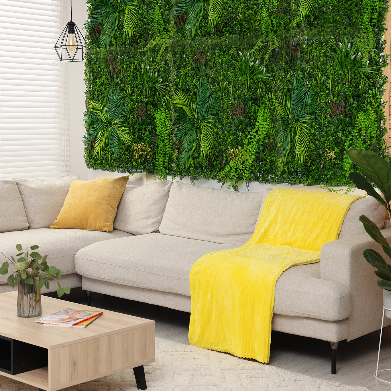 Q-Rax Piastrella Parete Verde 100x100 Piante Artificiali UV