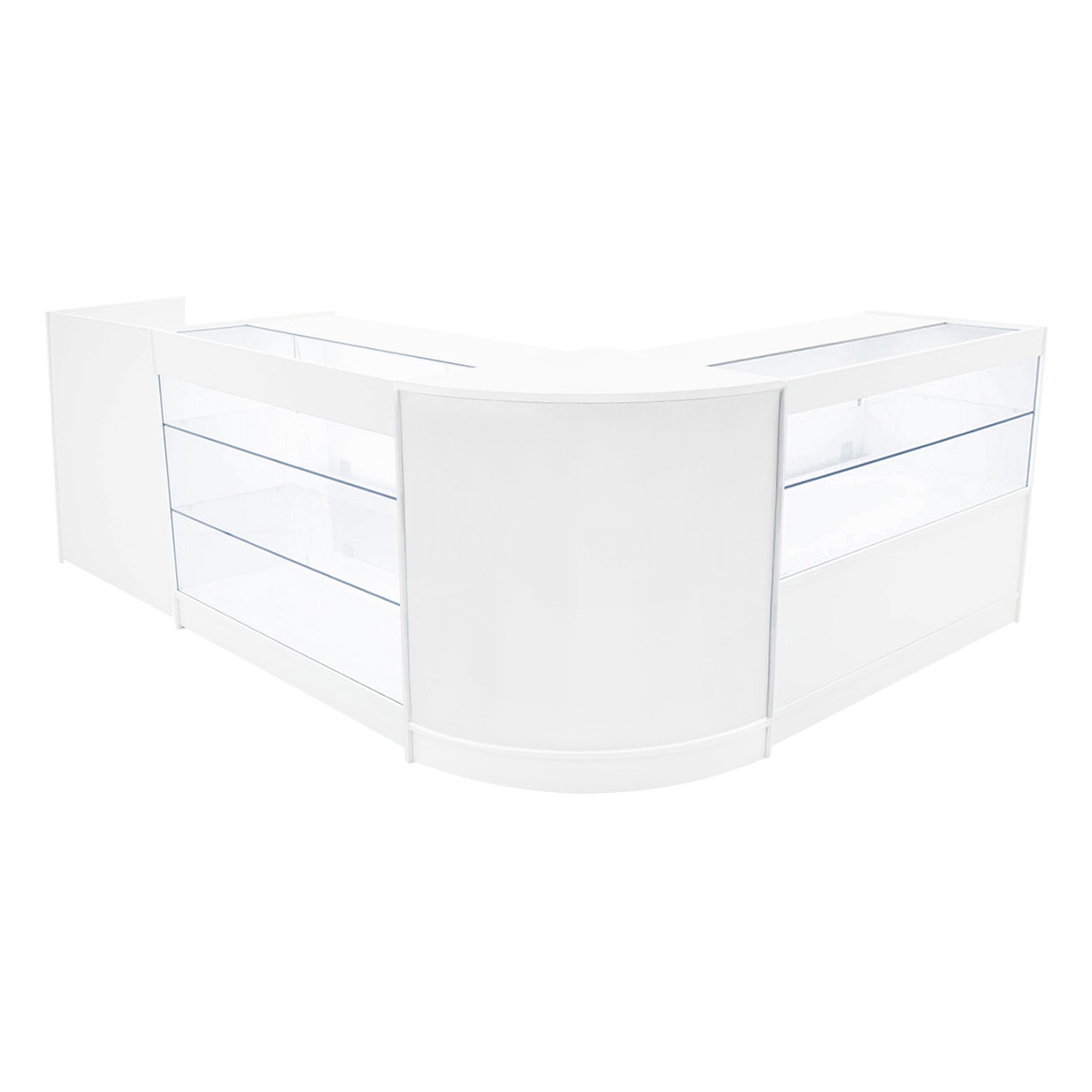 Q-Rax Vega Set Banconi Negozio Bianchi LED 4 Pezzi