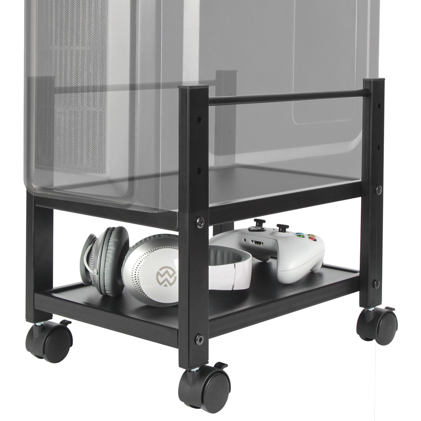 Jackcube Design Home Office supporto PC 2 ripiani nero