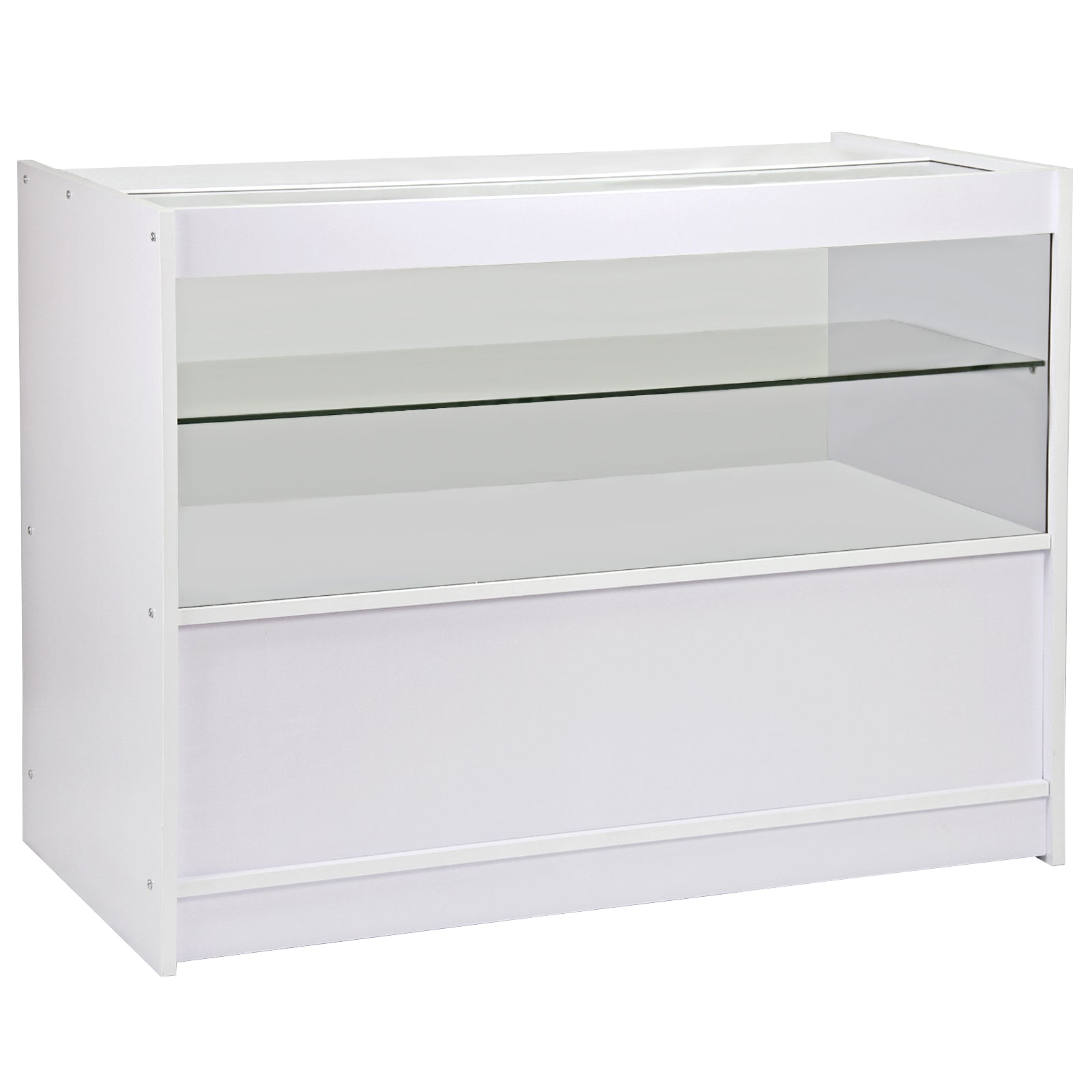 Q-Rax Bancone Negozio C1200 Bianco 120x60x90 cm Vetro
