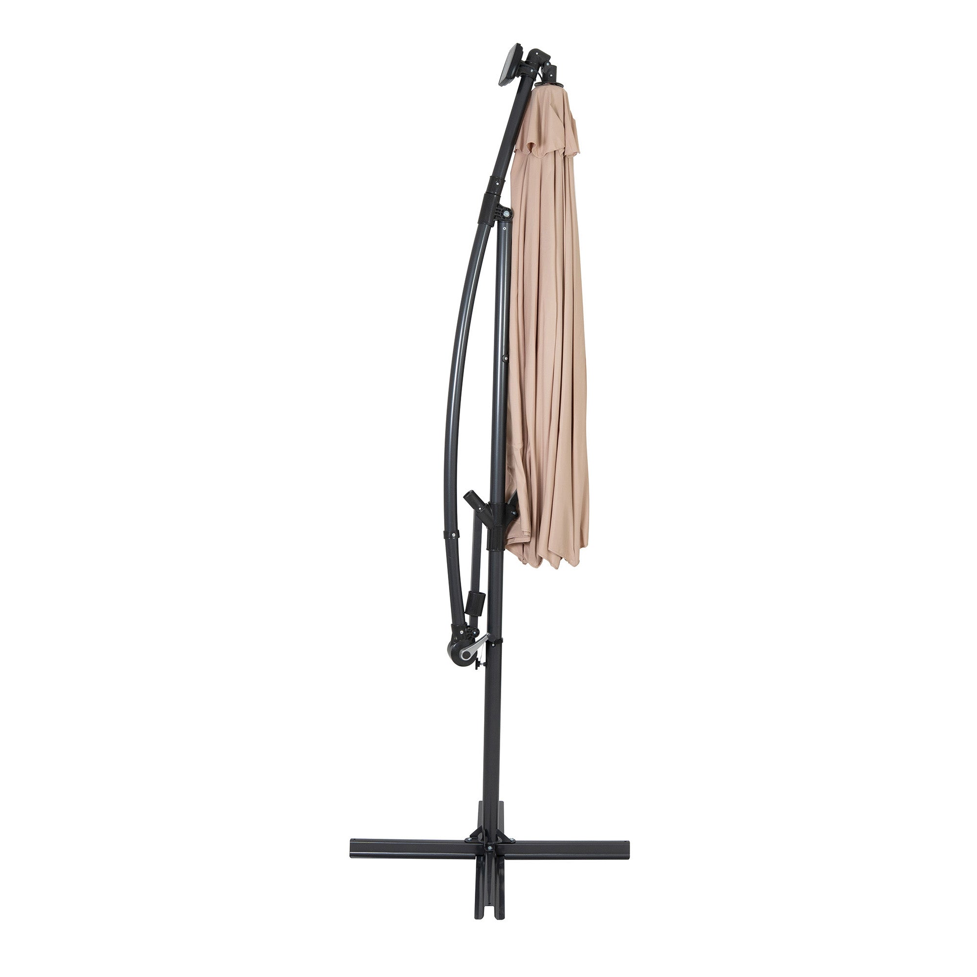 Q-Rax Mobili da Esterno Ombrellone Decentrato LED 3m Beige Solare