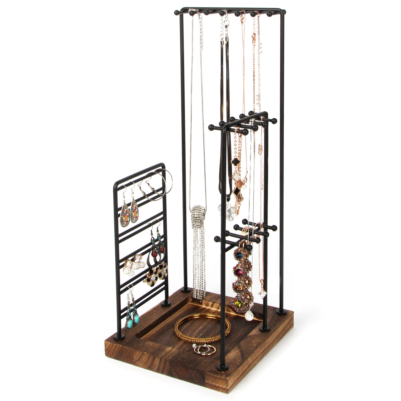 Jackcube Makeup Jewelry Albero Portagioie Nero Metallo Vassoio