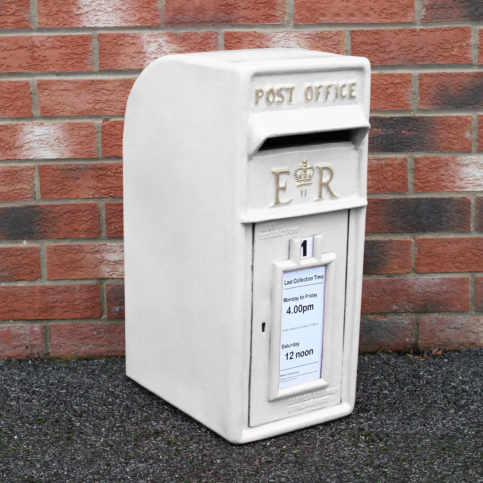 Q-Rax Accessori casa cassetta postale britannica ghisa bianco serratura