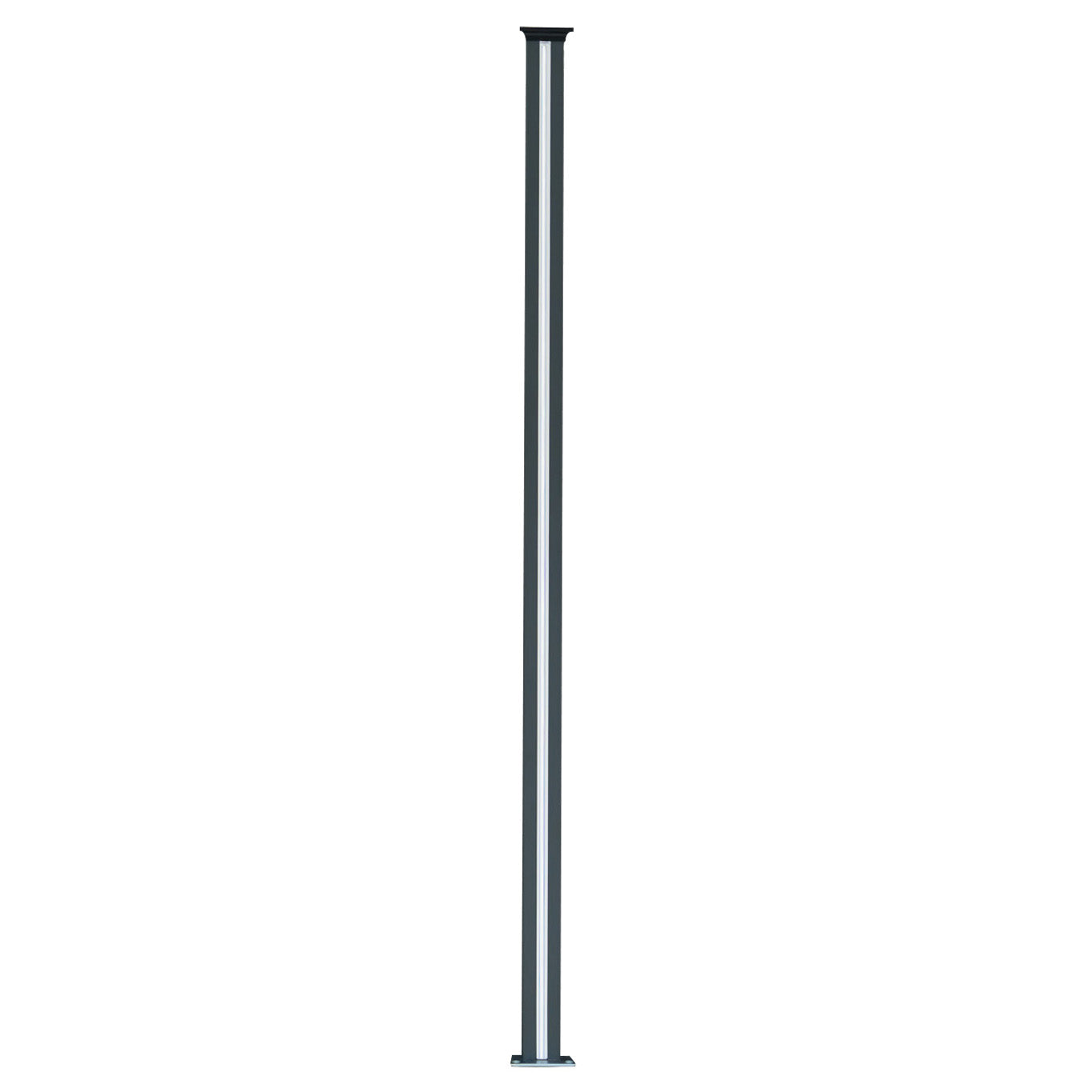 Q-Rax Recinzione Pannelli WPC Grigio con Pali LED Angolo