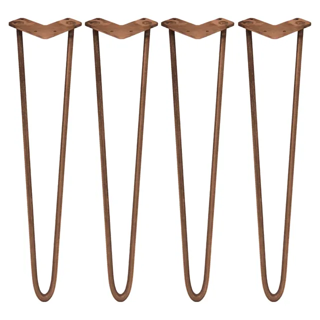 Q-Rax Gambe Tavolo Forcina 71 cm Rame Antico 4 Pezzi 10 mm