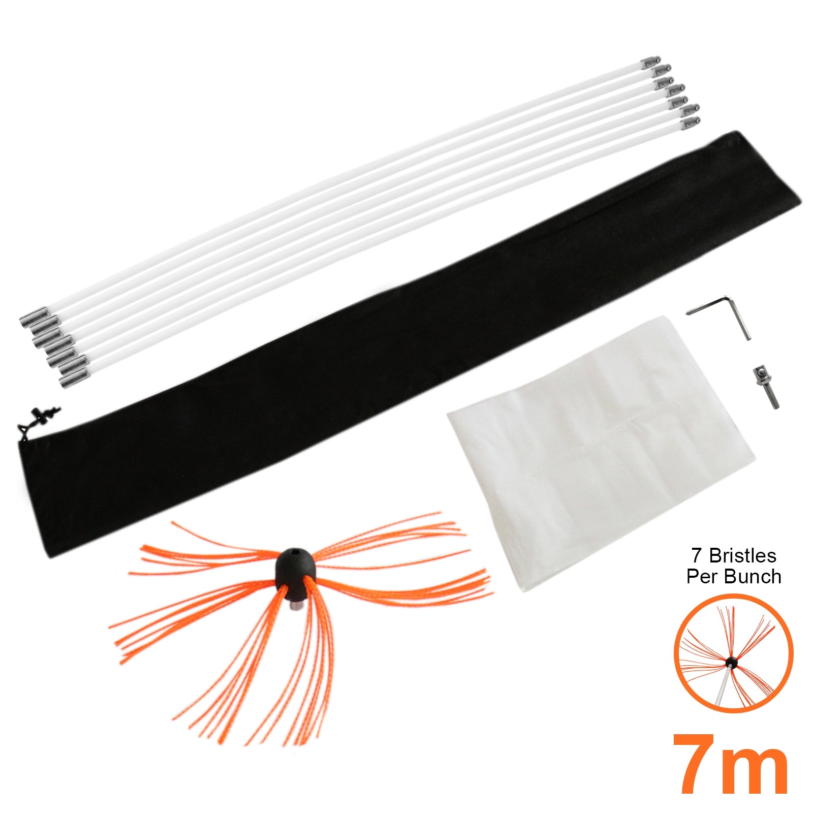 MaxBlast scovolo spazzacamino 7m nylon con trapano